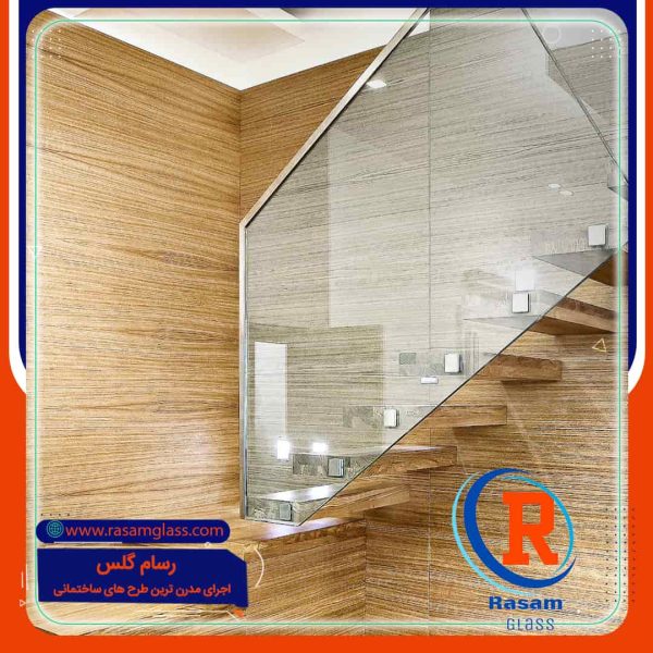 اجرای هندریل شیشه ای پله معلق