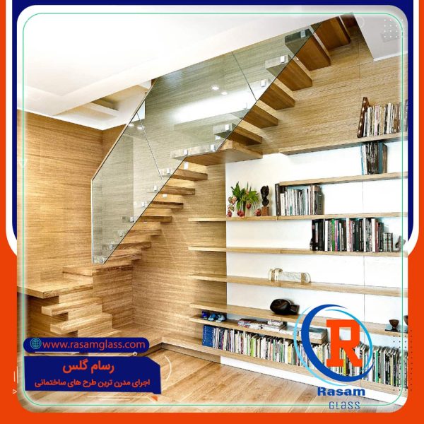 هندریل شیشه ای پله معلق