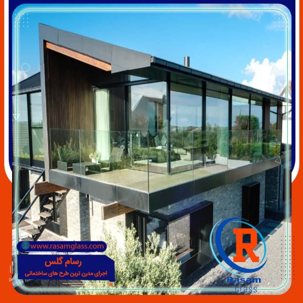 اجرای جان پناه شیشه ای ویلا