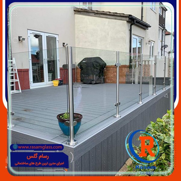 جان پناه شیشه ای استیل