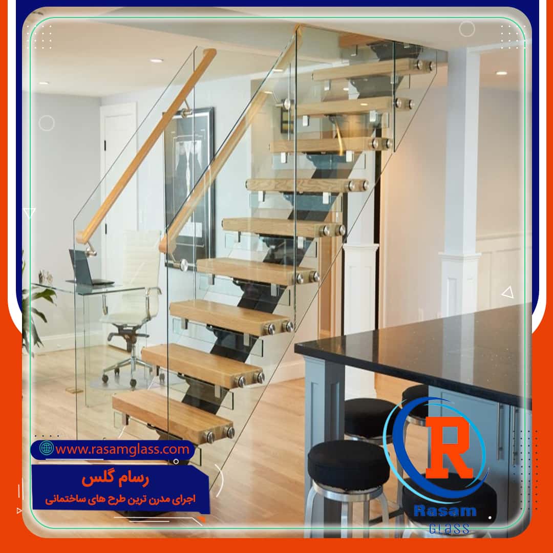 اجرای پله دوبلکس نرده شیشه ای