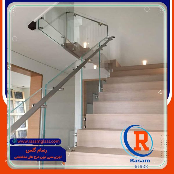 نرده استیل شیشه ای