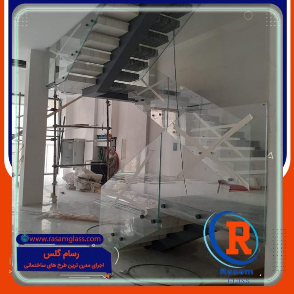 پله دوبلکس نرده شیشه ای قیمت