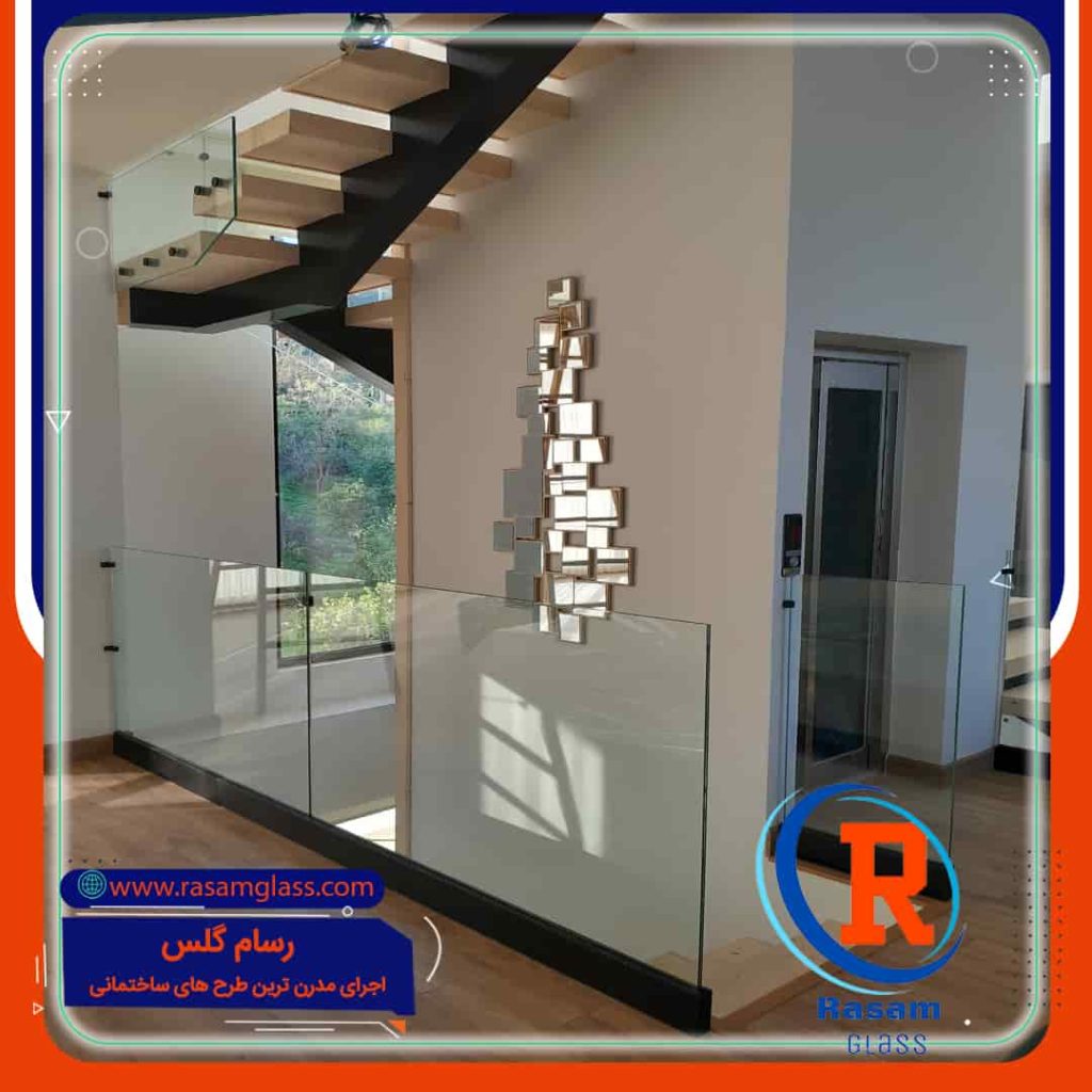 اجرای نرده شیشه ای راه پله اکسپوز مشهد